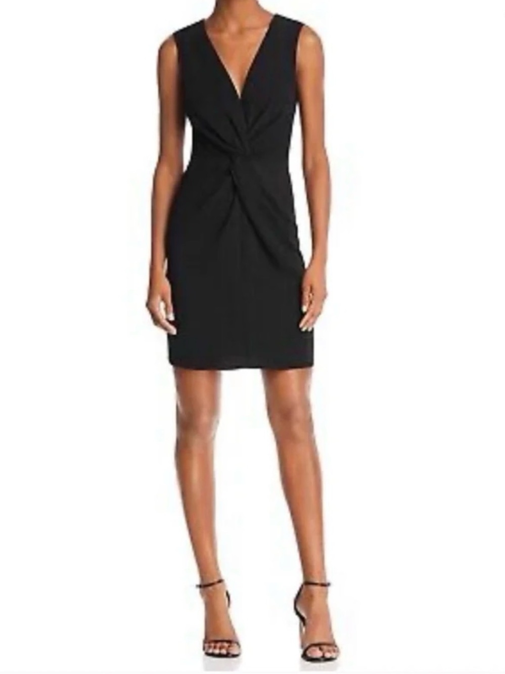 Aqua Black V-Neck Twist-Front Sheath Dress size medium